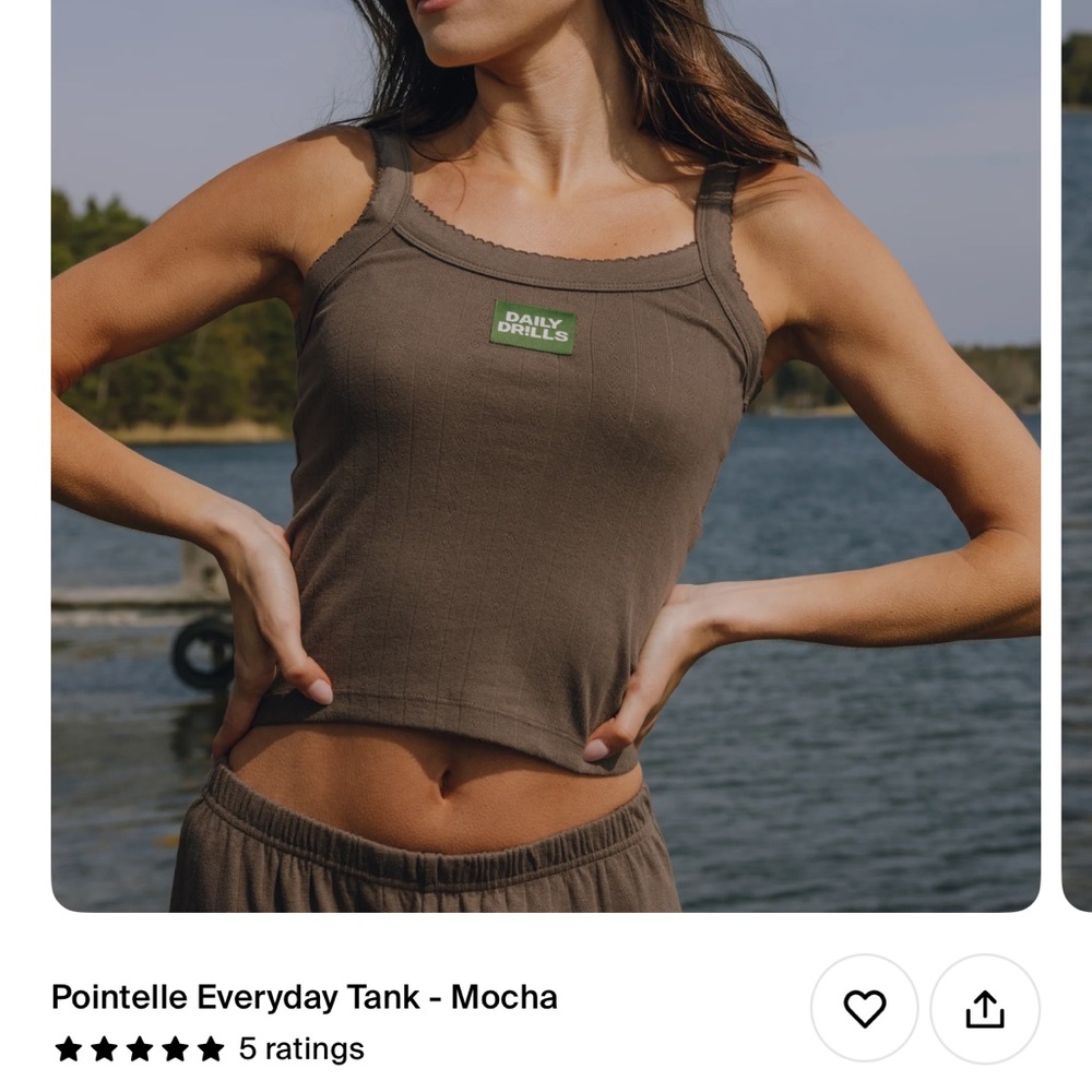 Daily Drills Pointelle Everyday Tank - Mocha Brown